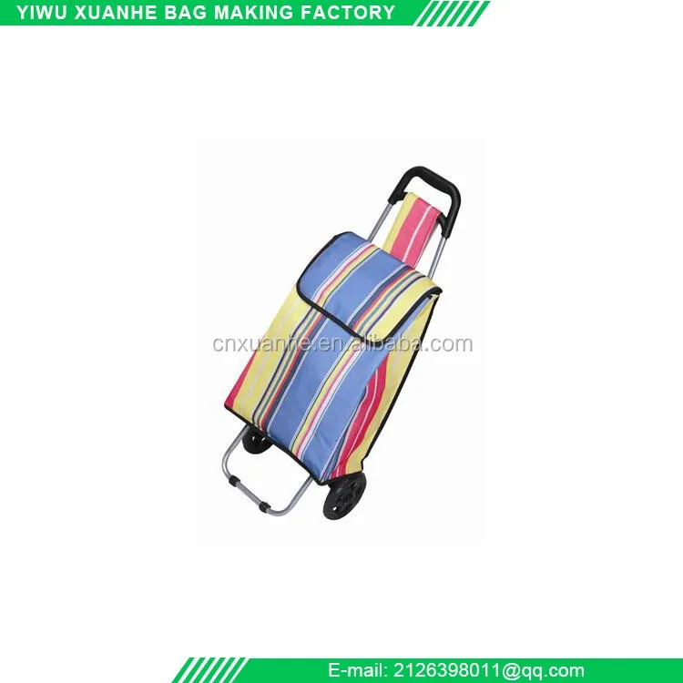 
Custom wholesale folding vegetable shopping trolley bag with wheels 