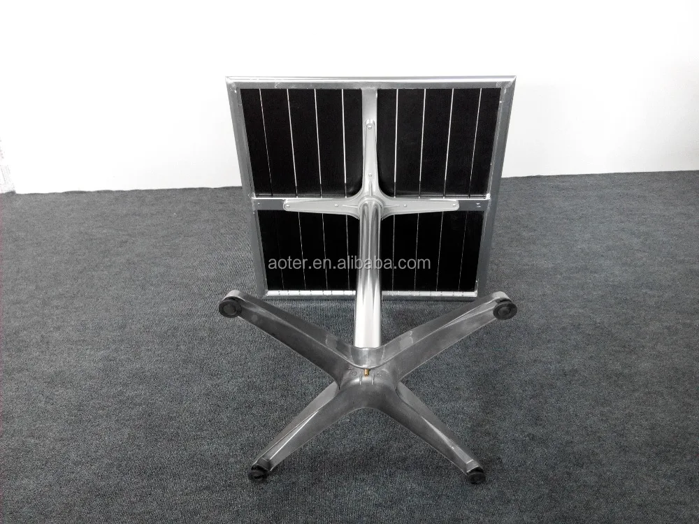 Trade assurance restaurant Black square custom aluminum plastic wood dining table