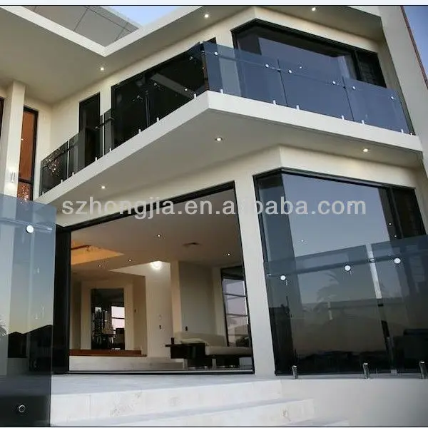 Designs Balcony Balustrade Handrails Laminated Glass Stainless Steel Frameless Tempered Railing Glass