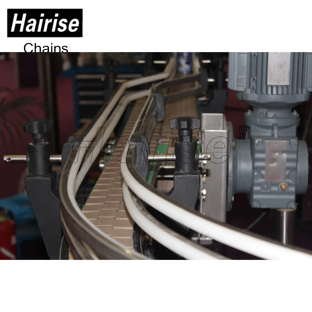 Hairise 20% cost saving flat top plastic miniature chain plate conveyor