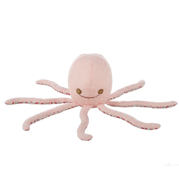 Pink dotted octopus doll animal shape soft cotton plush stuffed octopus