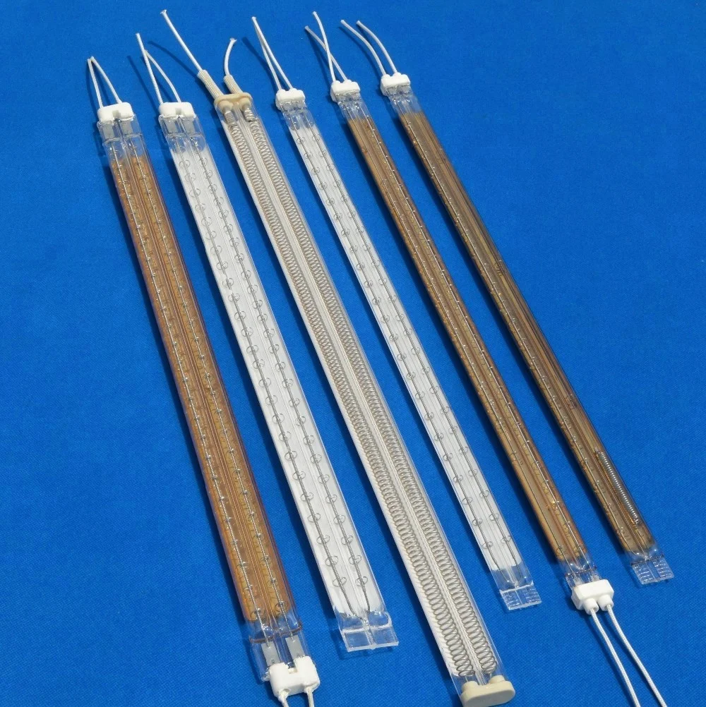 Gold Reflector Twin Tube IR Emitter Lamp High Efficiency Infrared Heating Emitter Lamp