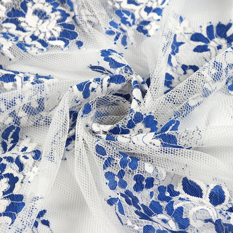 Hot sale quality beautiful breathable flower embroidery eyelash mesh fabric for clothing