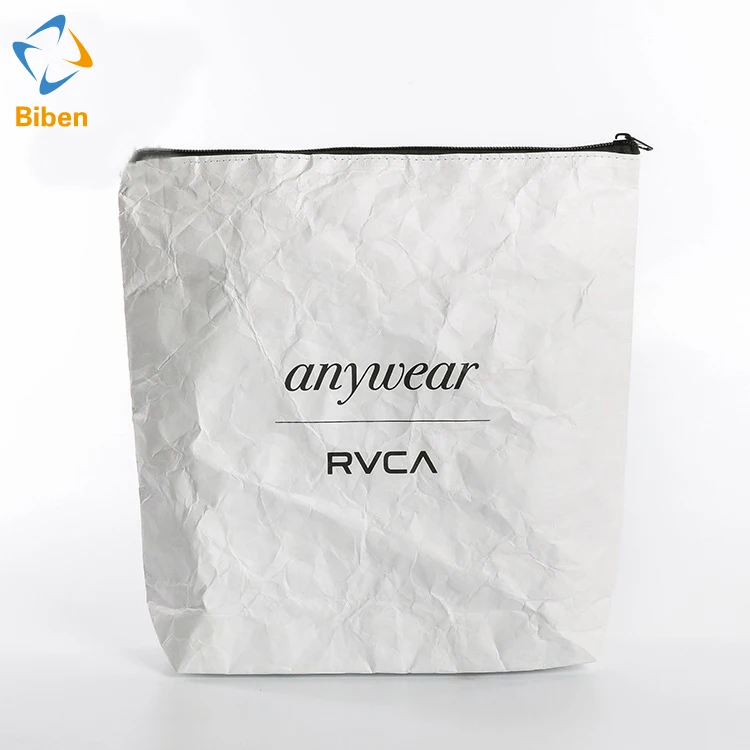 Waterproof untearable tyvek zipper clutch purse pouch bag with customized printing