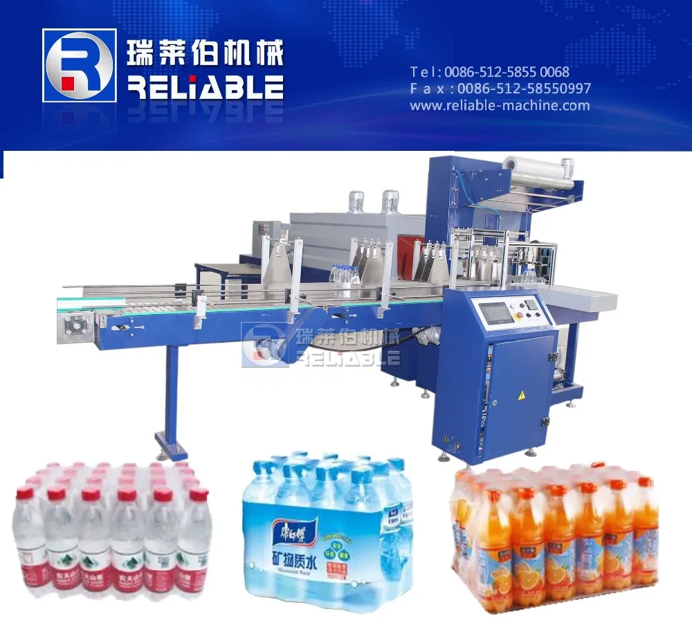 Полная Автоматическая Полиэтиленовой Пленки Термоусадочная Машина Для Бутылок И Банок