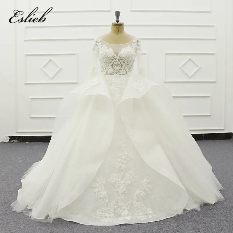 2019 Vintage Wedding Dress Lace Princess Fairy Women Wedding Gowns Ivory Robe de mariage Bridal Dress