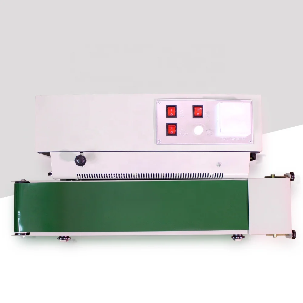 Brand new continuous heat sealer plastic film continuous heat band sealer with date coding plastic bag sealing machine
