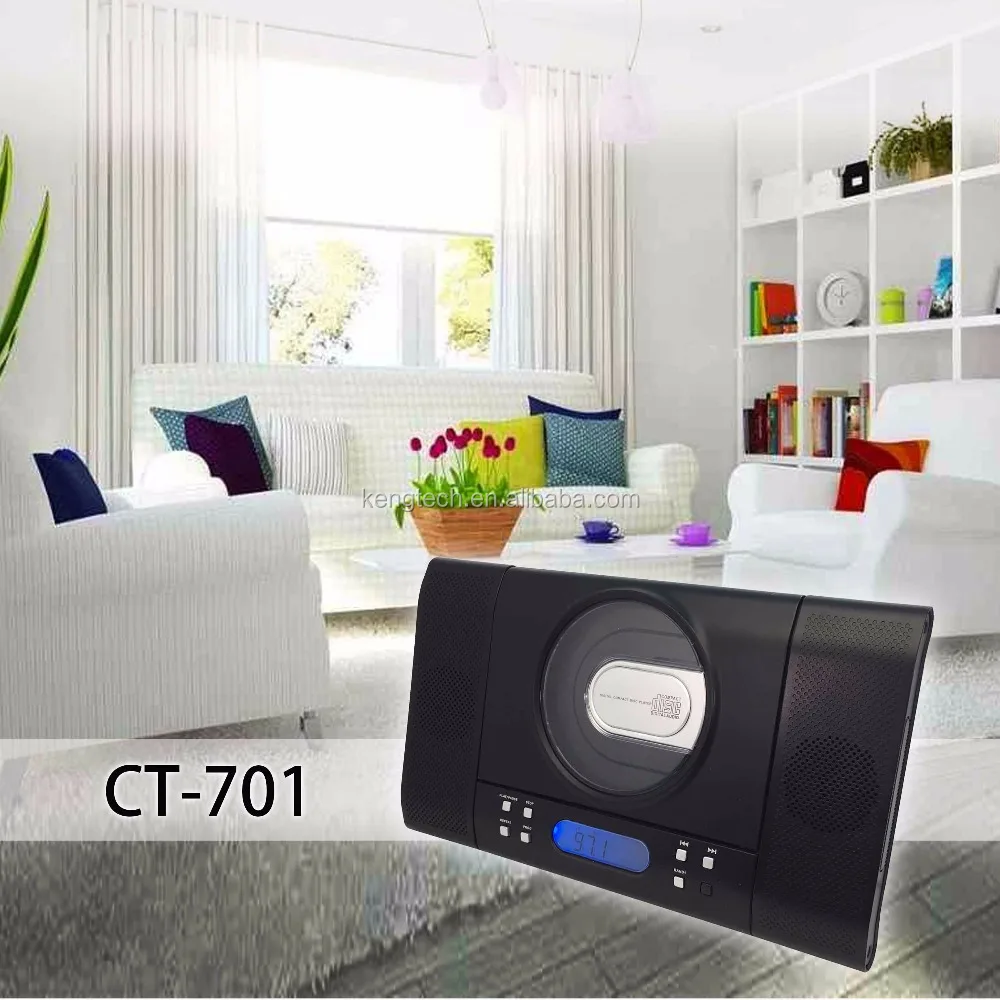 Vertical Design CD Player Digital Tuning radio with two detachable speakers manufacturer price CT-701