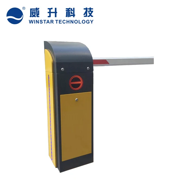 Automatic parking barrier gate for traffic toll system, boom gate and LED dispiay