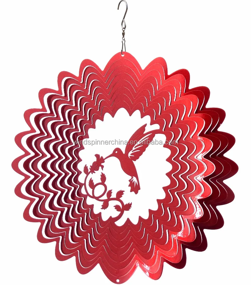
Whole sale stainless steel wind spinner--Red hummingbird 