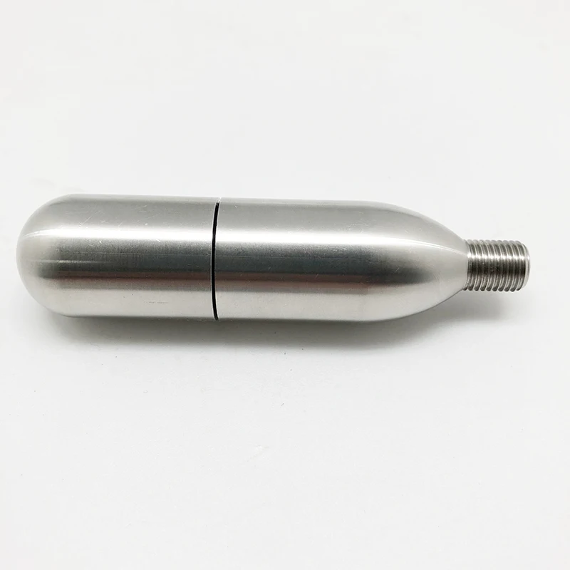 16g co2 refillable cartridge with 3/8-24UNF threaded for beer/tire inflator rechargeable 16g threaded co2 cartridge