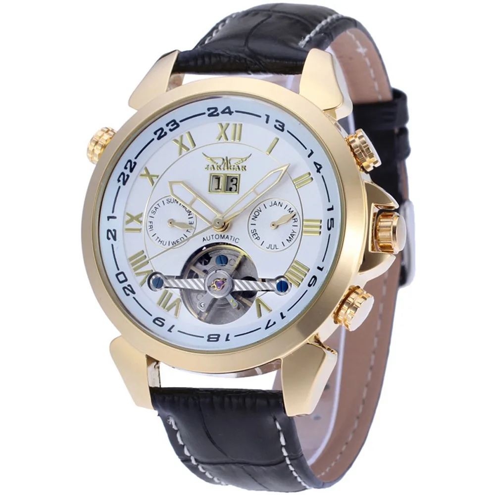 Jaragar hot wrist watches men luxury brand automatic movement saat ,gold watch