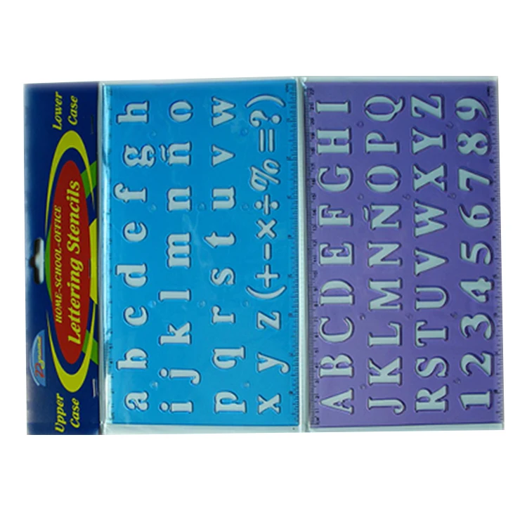 S2213-2 SET of 2 alphabet ruler alphabet stencil