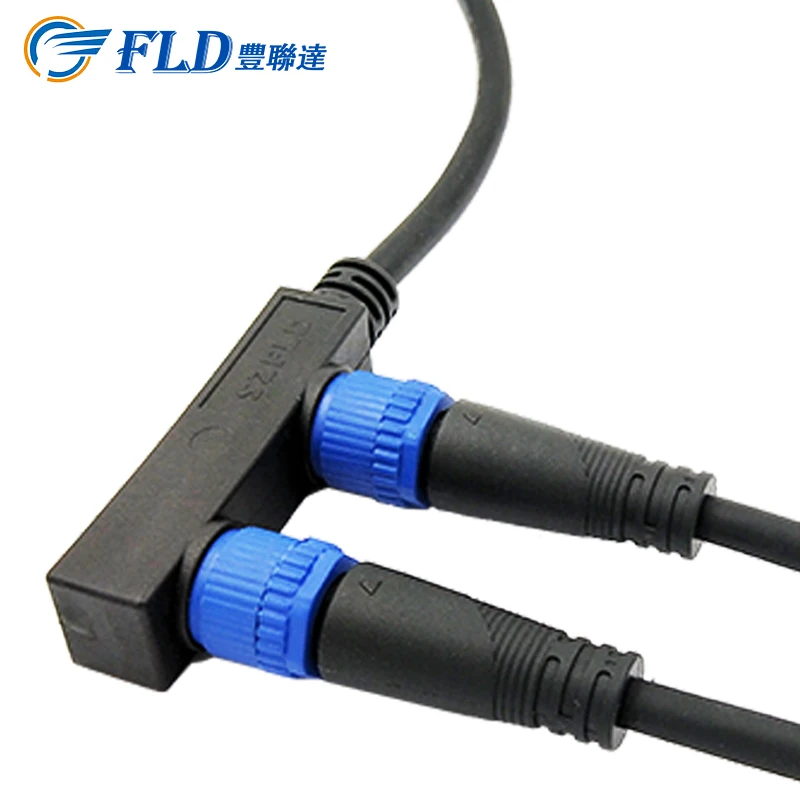 High Grade standard M15 waterproof cable connector two-Core Branch Box 2 Pin LED Screen Display connector
