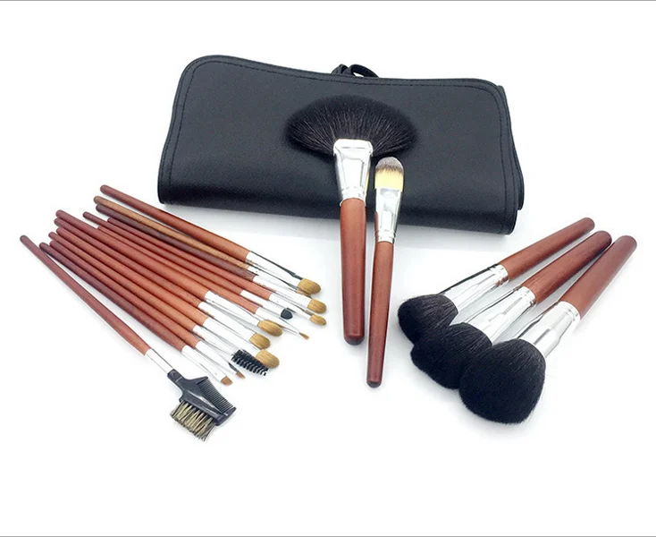 8 pcs  makeup brushes private label Copy annatto  wood Handle  Copper  ferrule High-end special makeup brush