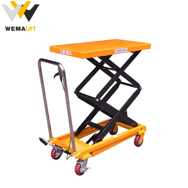 WEMALIFT 350KG 800KG Double Scissor Manual Hydraulic Table Lift