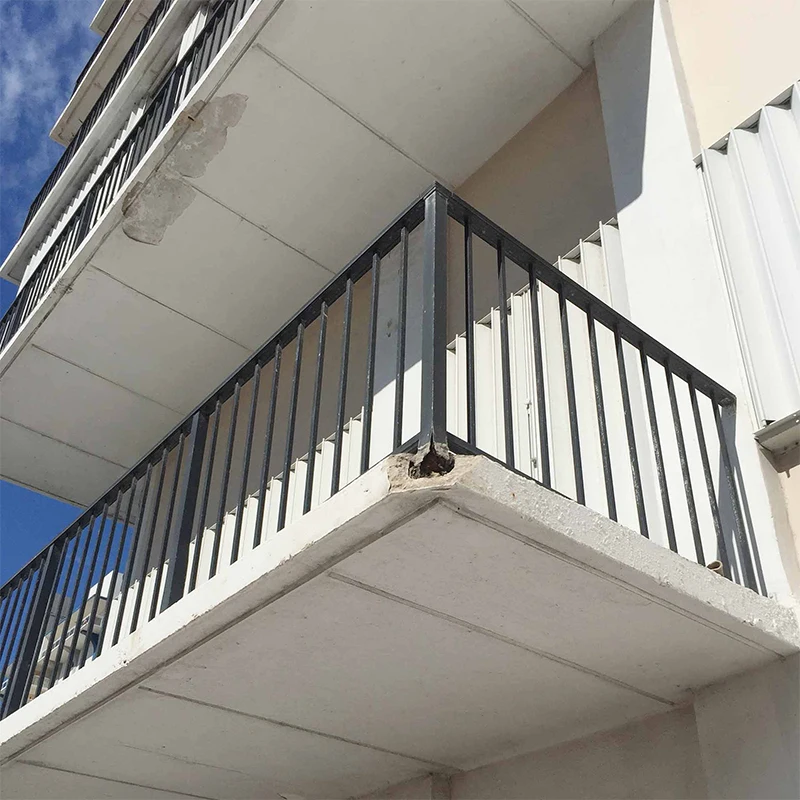 
Qualified guardrail fabrication wrought iron carbon steel welded powder coated balcony railing for residential steel building 
