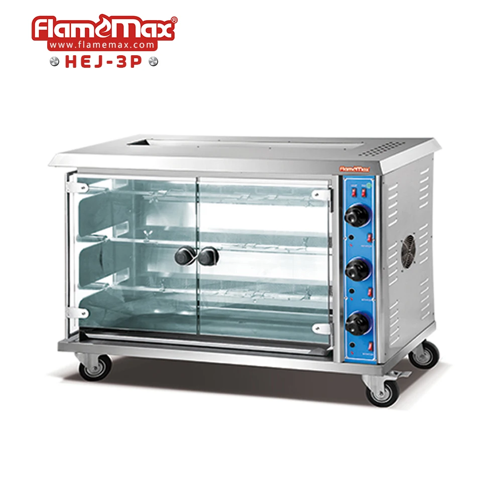 HGJ-3P Stainless Steel Gas Chicken Rotisserie oven (3 rod) for sale