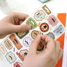 DIY Notebook Funny Mustache Photo Album Envelope Seal Scrapbook Paper PVC Sticker Vintage Stamp Diary Stationery Stickers H0184