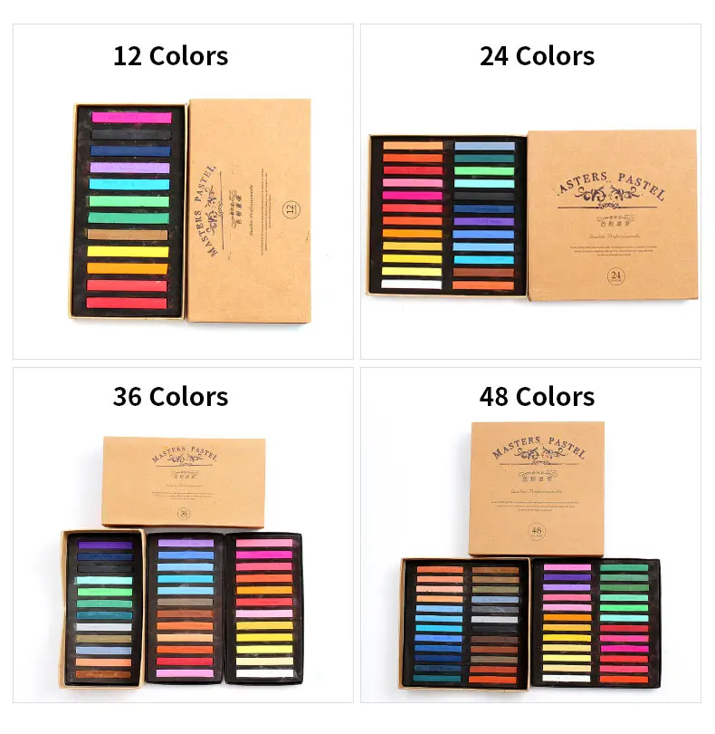 Painting Crayons Soft Pastel 12/24/36/48 Colors/Set Art Drawing Set Chalk Color Crayon Brush Stationery for Students