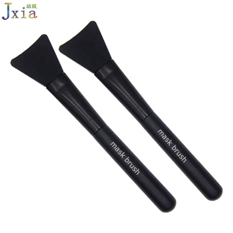 Hot DIY Mask Skin Face Care Mixing Mud Tool Custom Black Wood Handle Silicone Facial Mask Brush