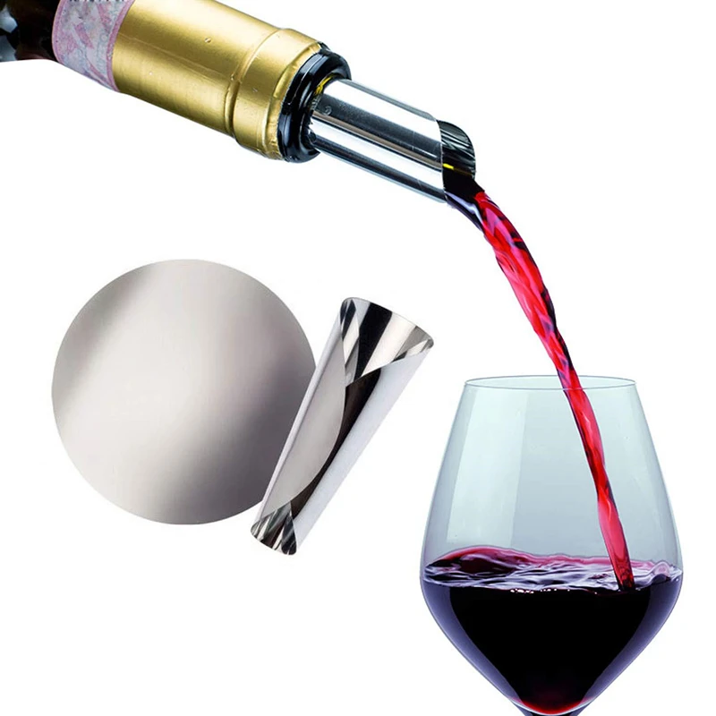 Custom 7.5CM silver wine foil Wine Pour Spout Cards Pour Wine Whisky Foil Silver Drop Pouring