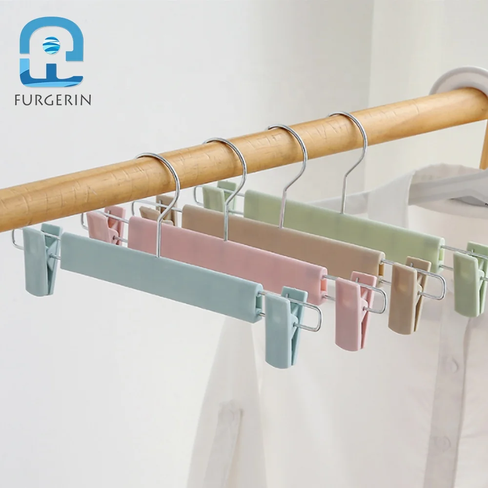 2PCS Drying Rack Clothes Wall Plastic Baby Hangers Clothes Hangers Children Skirt With Clips Clothing Hanger For Home