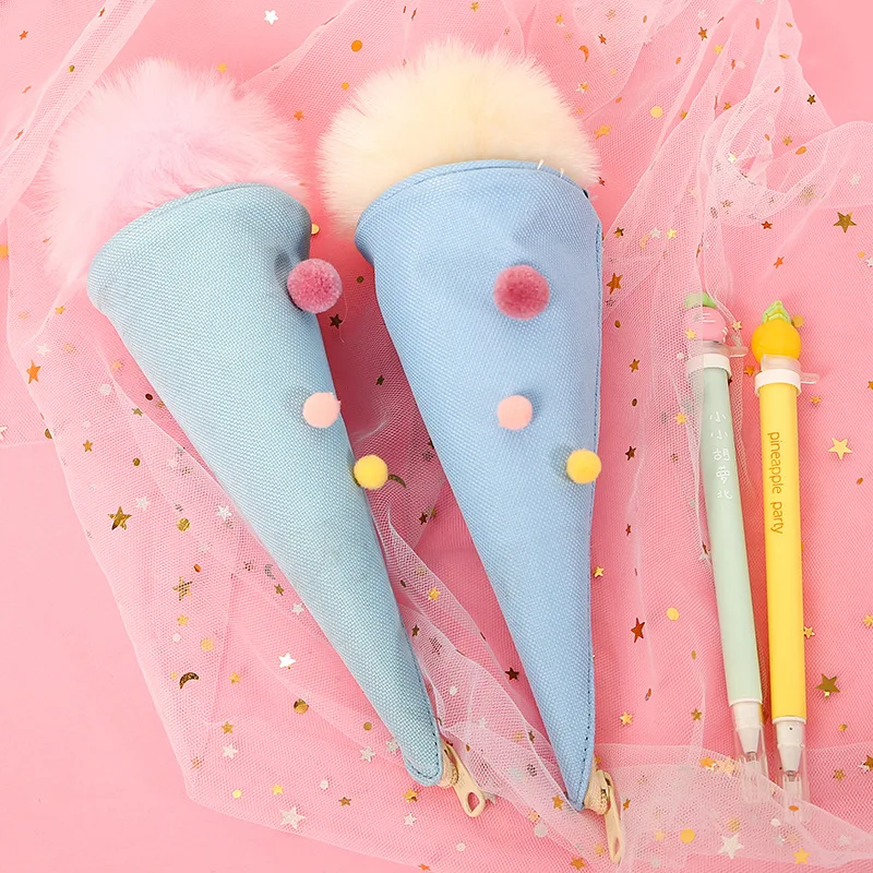 Ice cream story styling pen bag Creative canvas stationery bag Student stationery wholesale