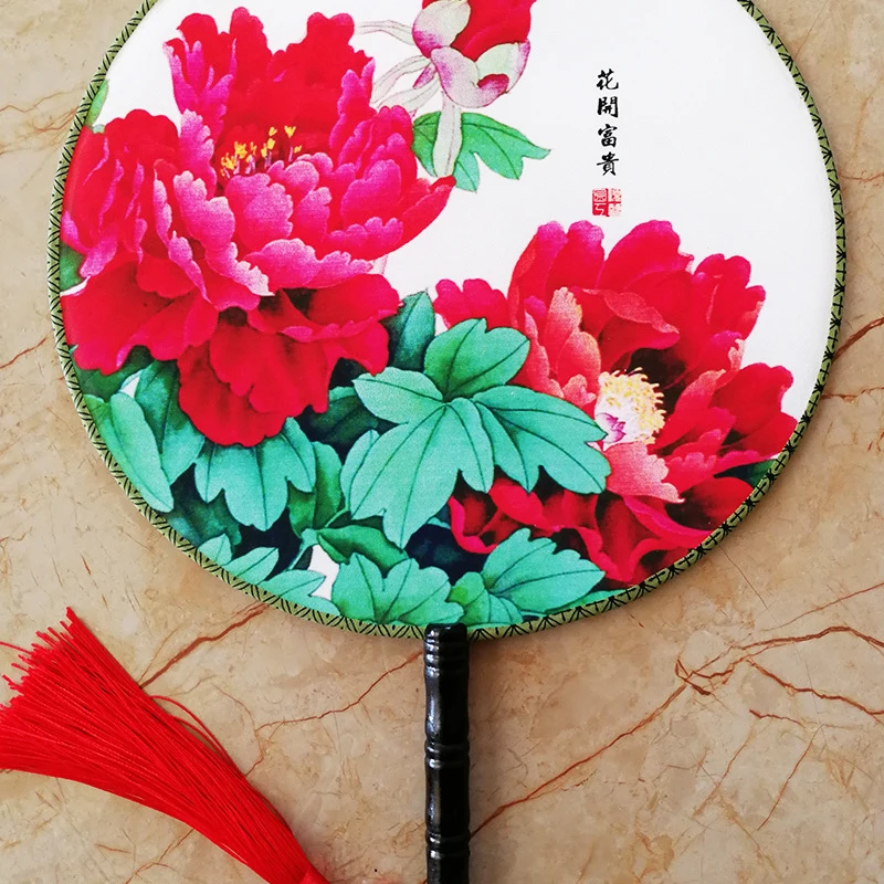 Рекламный пользовательский Печатный деревянный ручной Китайский шелковый ручной вентилятор