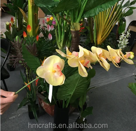 
Фабричный латекс с тканью, искусственные орхидеи фаленопсис, одностворчатый цветок 