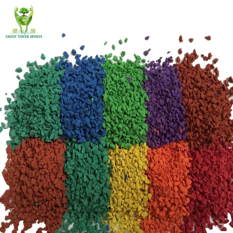 Environmental multi-color epdm granules rubber flooring for running track