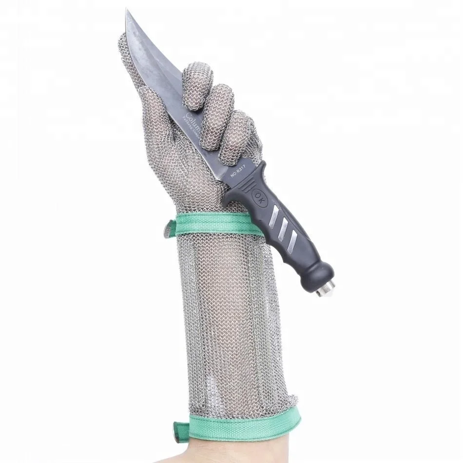 stainless steel wire mesh cut resistant gloves