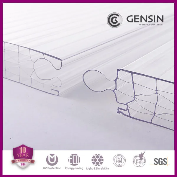 100% чистый материал Bayer/Sabic/Lexan Простая установка Пробка-шаблон полый поликарбонатный лист