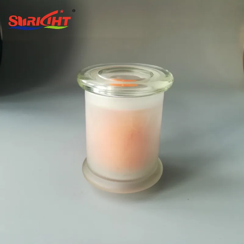 Мини-стеклянный держатель для свечи со стеклянной крышкой и пластиковыми свечками