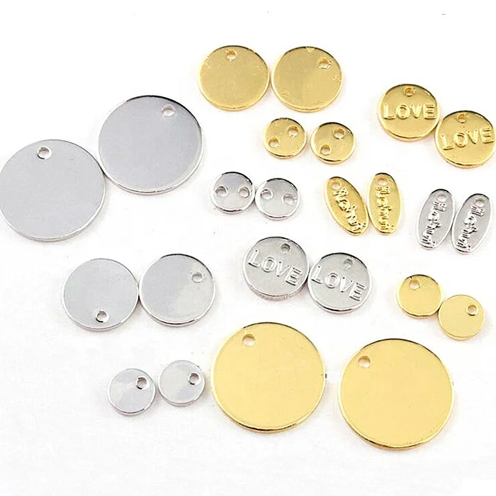 High quality stainless steel custom engraved brand logo metal stamped jewelry oval tags for bracelet logo hang tags
