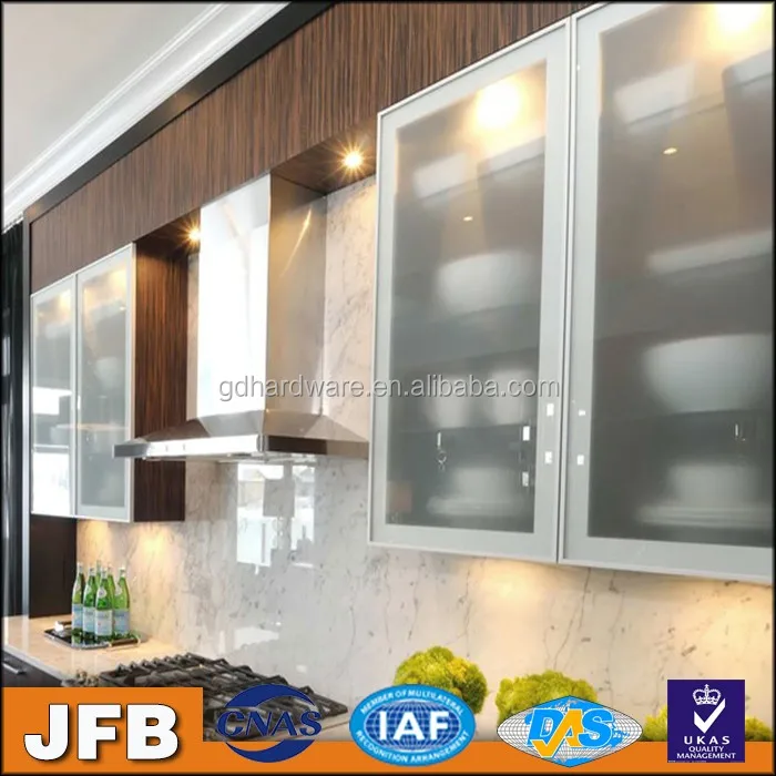 Aluminum frame kitchen cabinet acrylic door with aluminum alloy profile handle for modern kitchen cabinet design