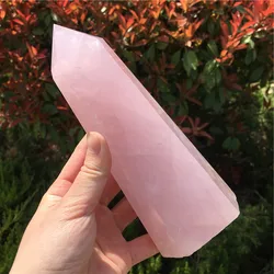 Wholesale Natural large Crystal Obelisk Top Quality Natural Rose Quartz Crystal big Wands Points