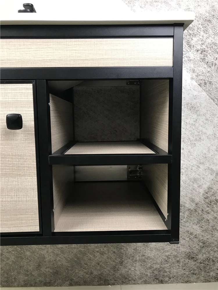 Low price wall mounted aluminum alloy bathroom furniture washroom vanity with mirror cabinet