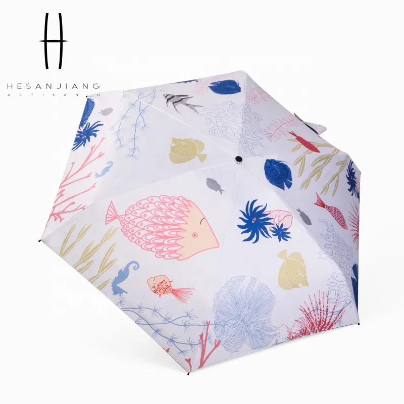 New products 5 fold mini compact umbrella  with case uv sun protection umbrella