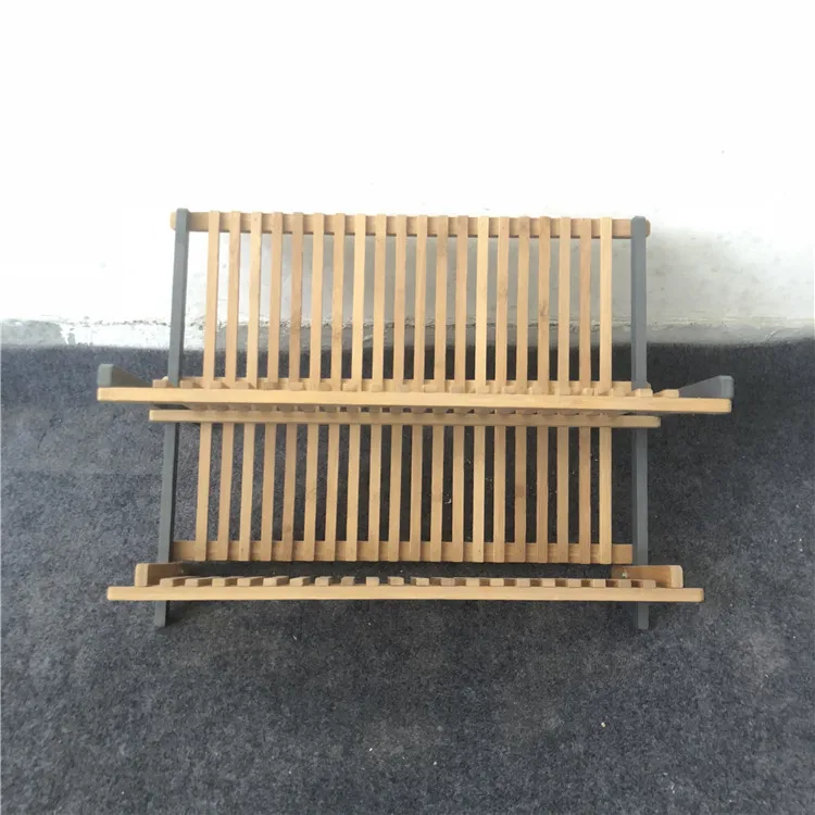 Kitchen Bamboo Folding Cutlery Drainer/Dish Drying Rack