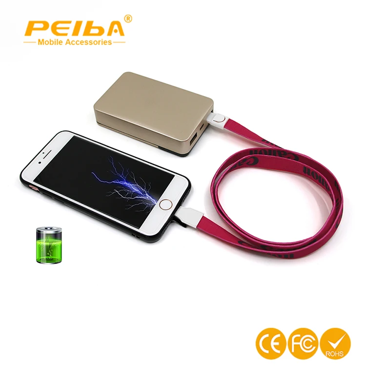 
Top quality Custom Lanyard with Badge Clip - 2 in 1 USB Charging Cable Cord for iPhone and Micro USB Android Phone 