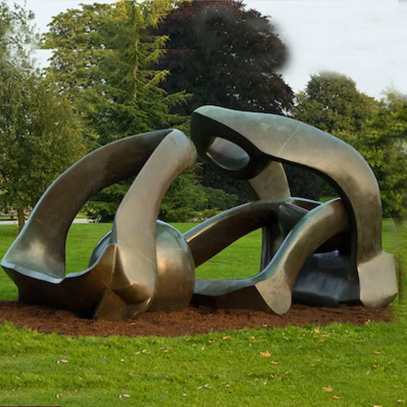 Outdoor Garden Large Henry Moore Bronze Hill Arches Statue