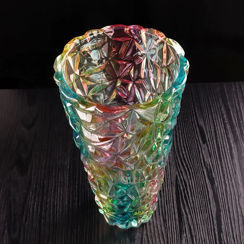 2019 wholesale crystal stained glass vase for home weddings decoration
