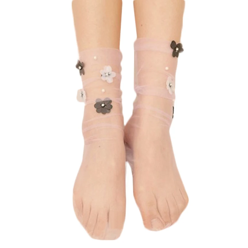 
AJ18554 lady pure 100% lace Fishnet Short Socks Women Ruffle Fishnet Ankle High Mesh Lace Socks 