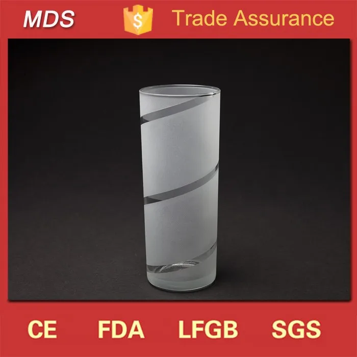 China wholesale cutom sand blast frozen drink large glass cup