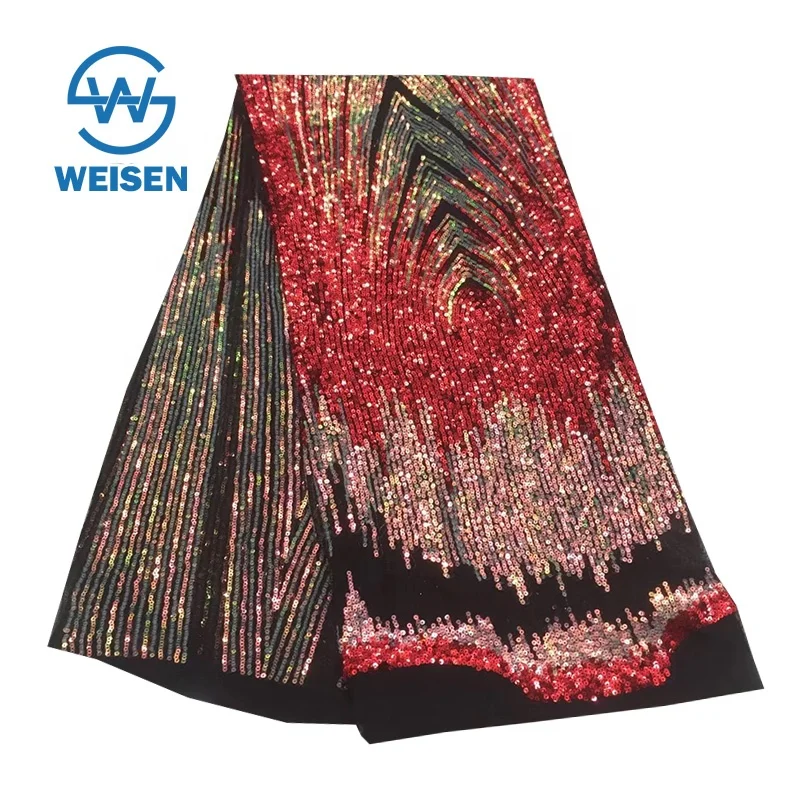 Wholesale Dress Tulle Stretch Mesh Glitter Colourful Unique Sequin Fabric 2023