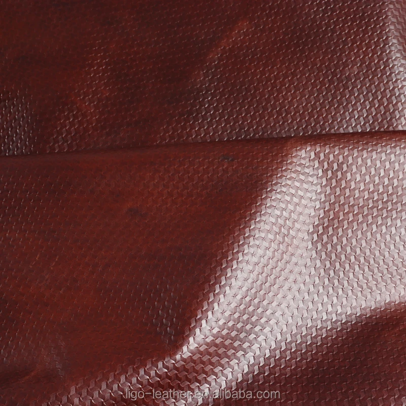 
Eco-friendly genuine leather cow hides with 3D embossed pattern real leather for upholstery decoration 