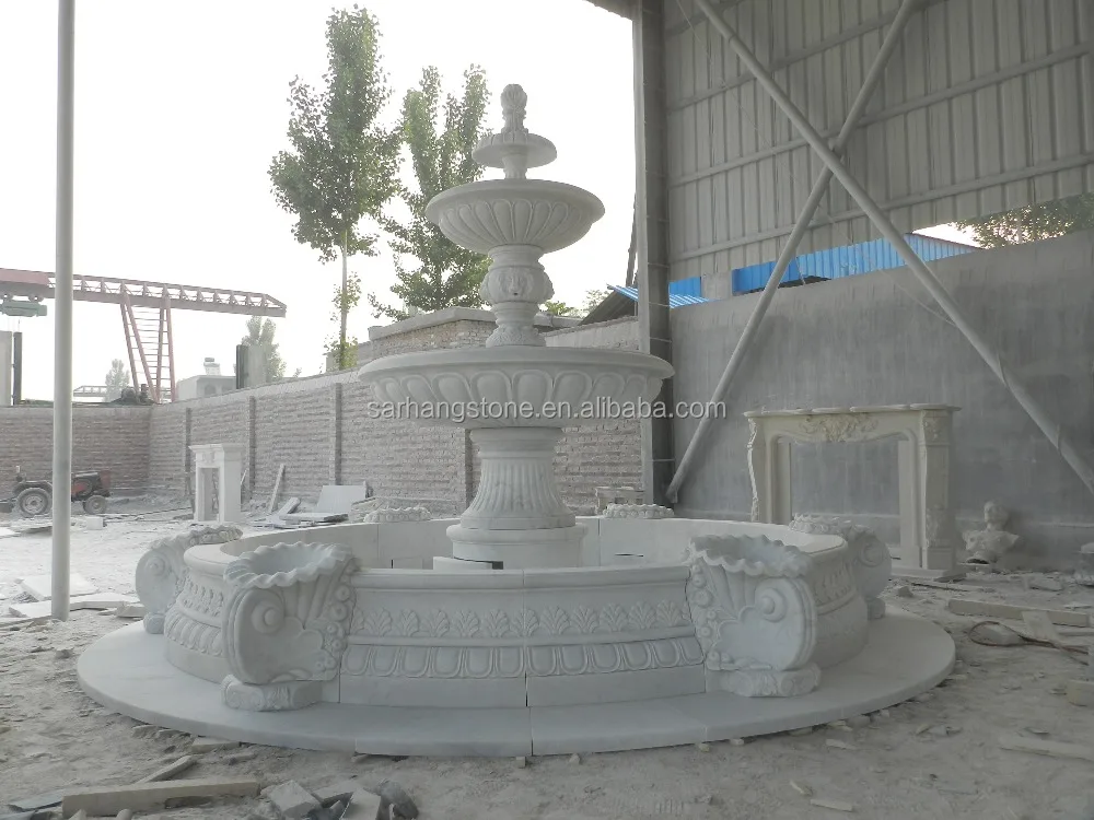 Hot Selling Beautiful Stone Carved Luxury Outdoor or Indoor Garden Trevi Marble Water Fountains