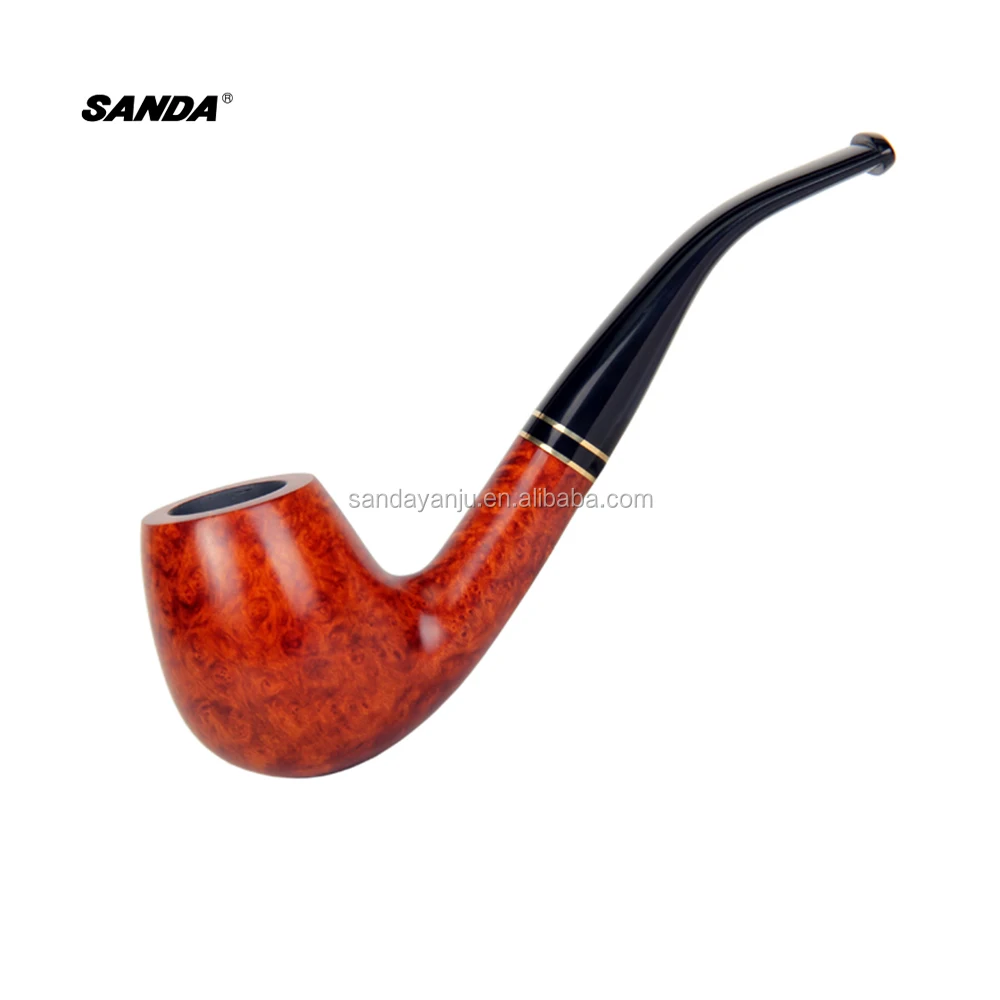 
Sanda Import briar pipe tobacco pipe Classic fighting hand curved pipe tobacco Burned guarantee to pay compensations SD-508 