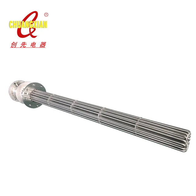 Electric tubular immersion heater heating element for oil
